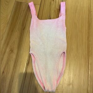 faded pink one piece bathing suit one size